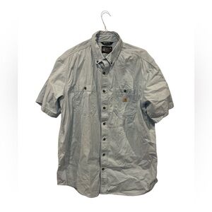 Carhartt‎ Rugged Flex Relaxed Fit Shirt Men’s Blue Button Down Short Sleeve 2XLT